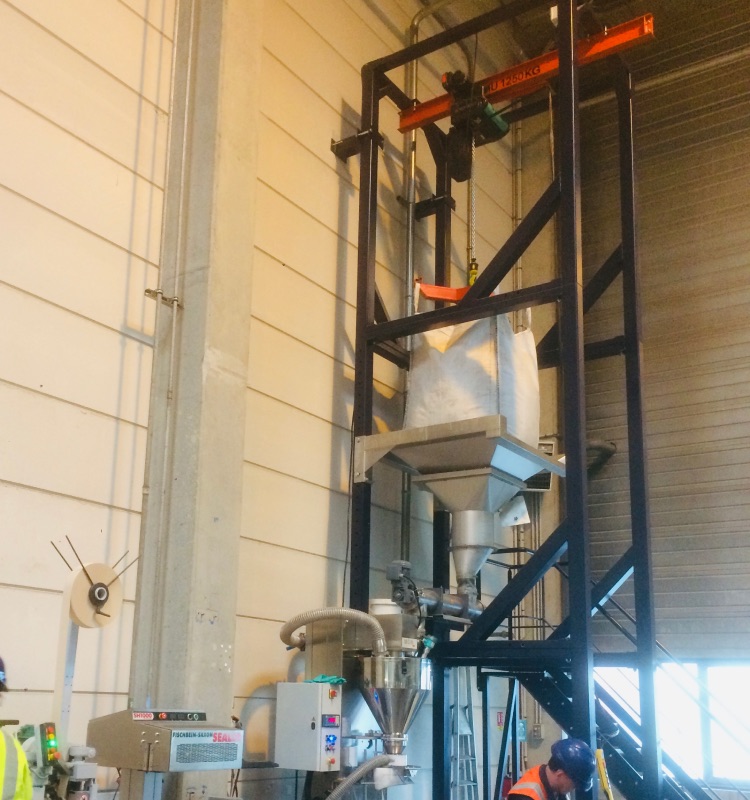 station de vidange de bigbags avec palan